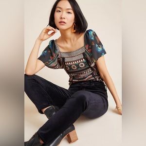 NWT! Stunning FARM Rio Nicolasa blouse. Sz M. Amazing print, cut, and st…